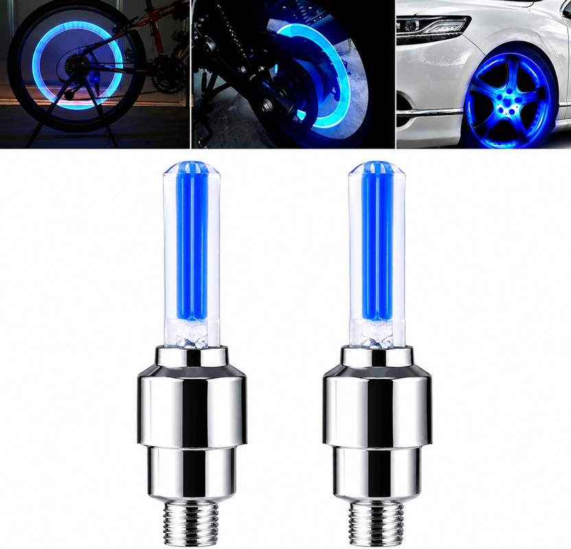 Rhtdm Rhtdm Decorative Wheel Light Waterproof LED Tyre Valve Lamp for Bike Car Tail Light Bus, Car, Motorbike, Truck, Van LED (12 V, 50 W)(Universal For Bike, Universal For Car, Pack of 2) - Flipkart Deal