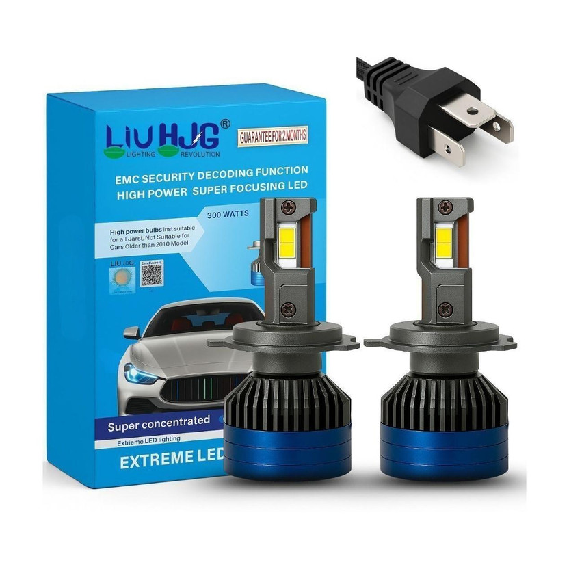 LIU LIU HJG High Brightness White 300W H4 Headlight Bulb Headlight Car, Motorbike, Truck, Van LED (12 V, 300 W)(Universal For Bike, Universal For Car, Pack of 2) - Flipkart Deal