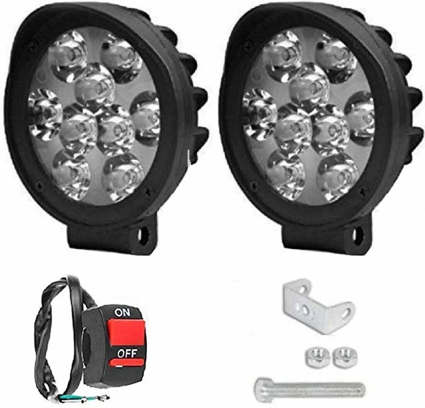 Arsh Stores VN_SmartBuy 9 Led fog light for Cars and Bikes with Switch Fog Lamp Motorbike, Car, Van, Truck LED (12 V, 15 W)(Universal For Bike)