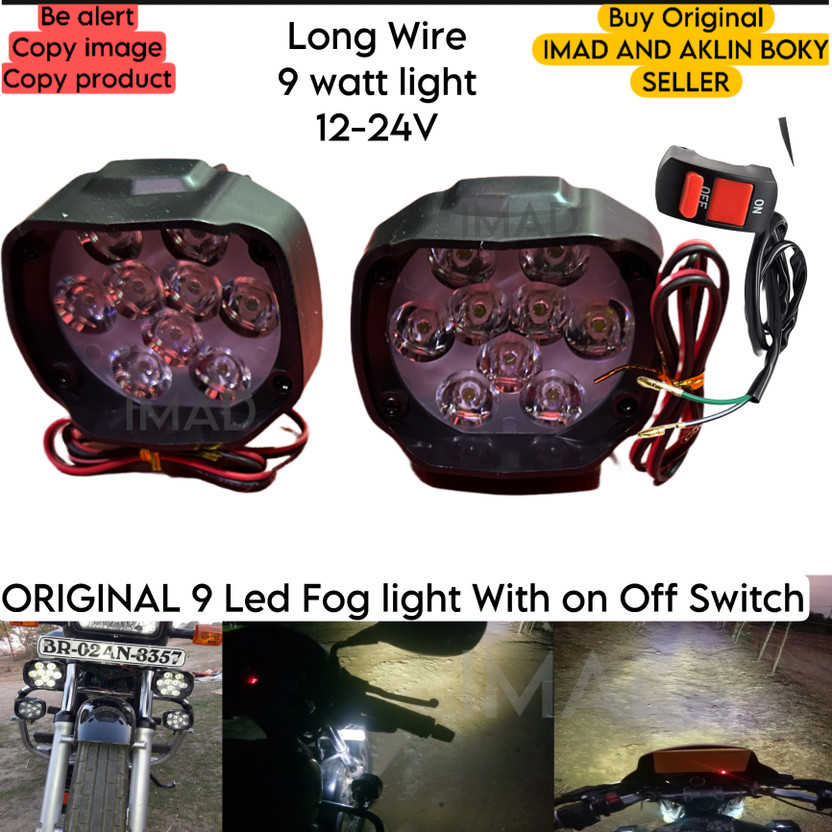 imad imad 9 LED Fog Light Headlight Motorbike LED (12 V, 15 W)(Universal For Bike) - Flipkart Deal