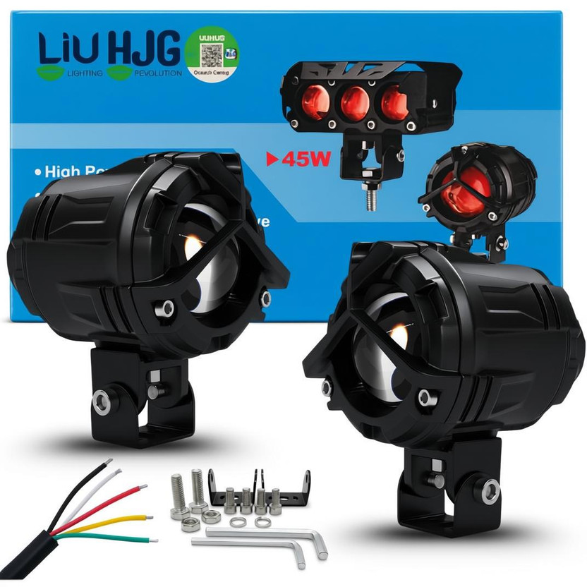 LIU HJG Yellow/White 90 Watt Fog Light Fog Lamp Car, Motorbike, Truck, Van LED (12 V, 90 W)(Universal For Bike, Universal For Car, Pack of 2)