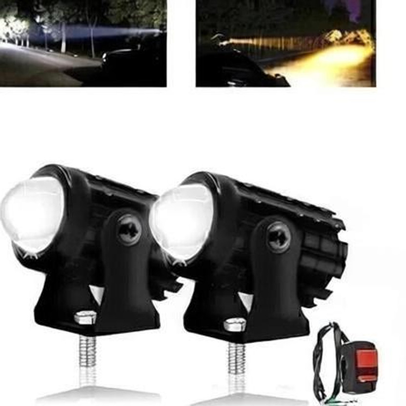 CARZEX Mini Yellow/White LED Fog Light for bike, scooty,cars Fog Lamp Motorbike LED (12 V, 36 W)(Universal For Bike, Pack of 2)