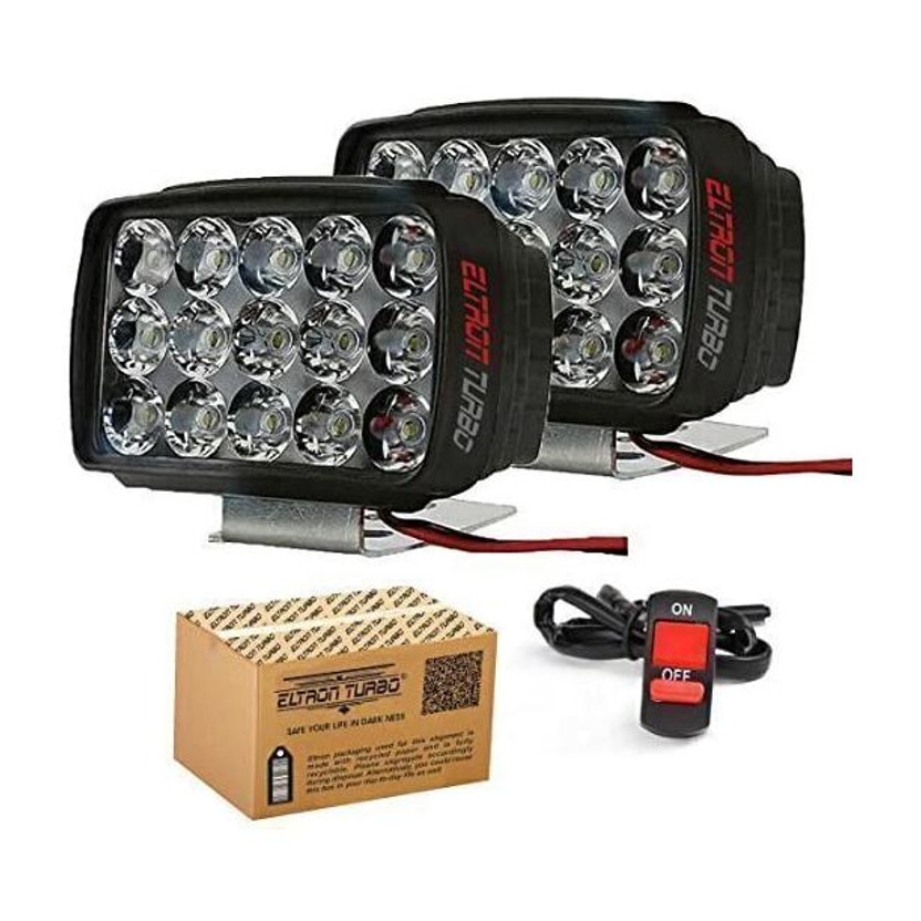 ELTRON TURBO 15 LED Fog Light Lamp Waterproof with free switch Fog Lamp Motorbike, Car LED (12 V, 20 W)(Universal For Bike, Universal For Car, Pack of 2)