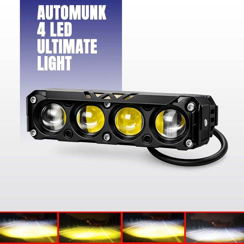 automunk AM-1 4 Led Light Heavy Quality Fog Lamp Car, Motorbike LED (12 V, 48 W)(Universal For Bike, Pack of 1)