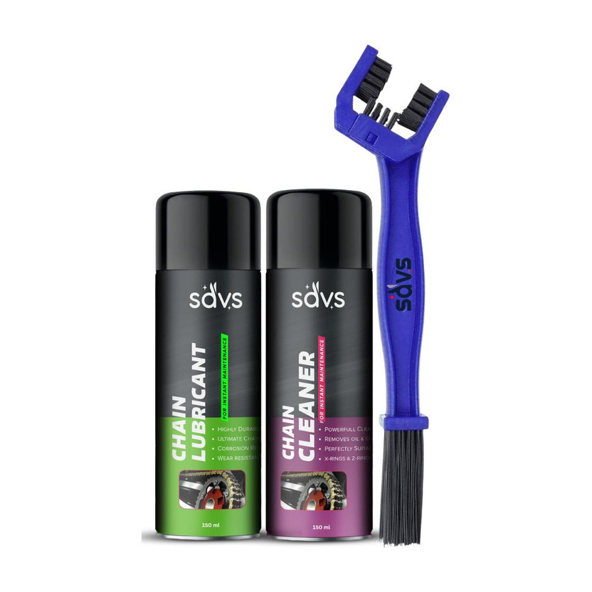 SAVS SAVS 150ML Bike Chain Lubricant + 150ML Chain Cleaner + Chain Cleaning Brush Complete Chain Care Kit | Smooth Ride & Anti-Rust Protection Chain Oil(300 ml, Pack of 3) - Flipkart Deal