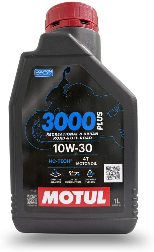 MOTUL 3000 4T Plus 10W-30 HC-TECH Premium Mineral Engine Oil(1 L)