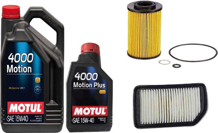 MOTUL 4000 15W40 Engine Oil, Air & Oil filters Combo For Hyundai i20