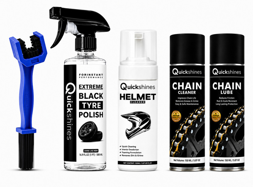 Quickshines Ultimate 5-in-1 Professional Bike Cleaning & Maintenance Kit Ultimate 5-in-1 Professional Bike Cleaning & Maintenance Kit Chain Oil(500 ml, Pack of 5)