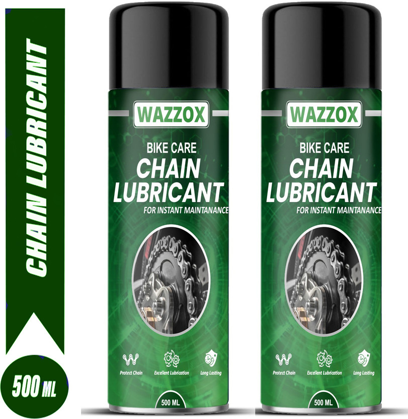 WAZZOX Bike Chain Lubricant Spray With Cleaning Brush For All Chain Type Lubrication Rust protection Prevent Chain Breakage Chain Oil(1000 ml, Pack of 2)