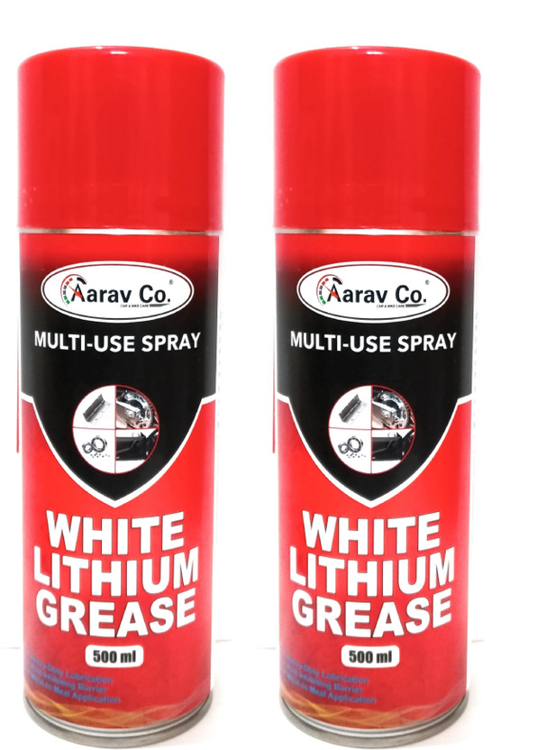 AARAV CO. White Lithium Grease Spray 500ml Pack of 2,Total Grease(1000 ml, Pack of 2)