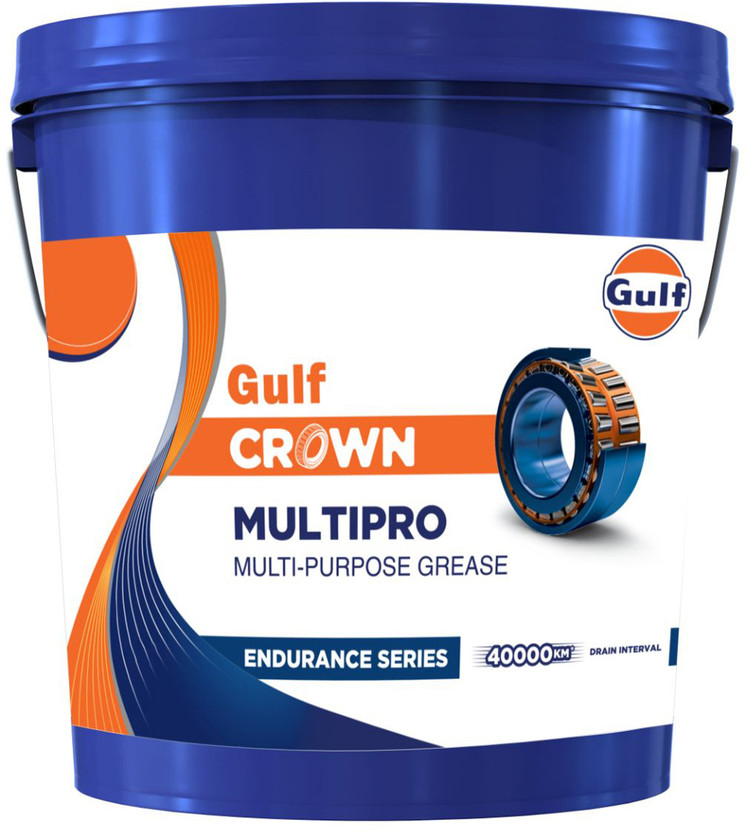 Gulf CROWN MULTIPRO ES GREASE ENDURANCE SERIES NLGI-3 | Upto 40 K Km* Drain Interval | Multipurpose Grease(1 L, Pack of 1)