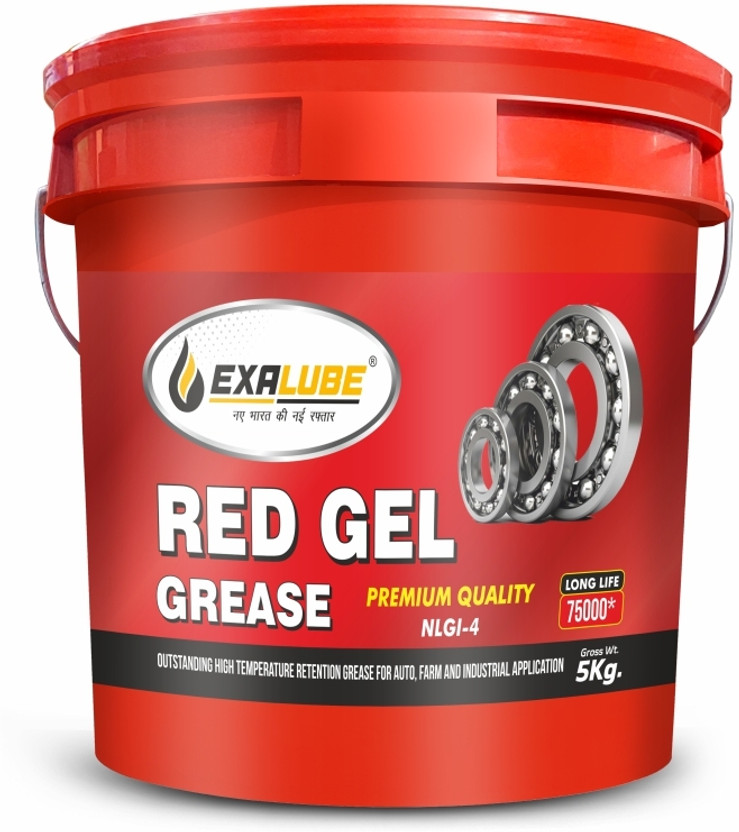 Exa Lube New Premium_Quality Pack Of 5kg Red Gel NLGI-4 Long Life Wheel Bearing Grease(5 kg, Pack of 1)