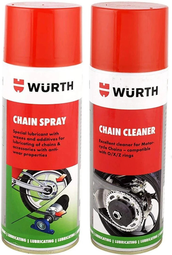 Wurth Combo of Chain Lube Spray and Chain Cleaner Spray - Chain Oil(1000 ml, Pack of 2)