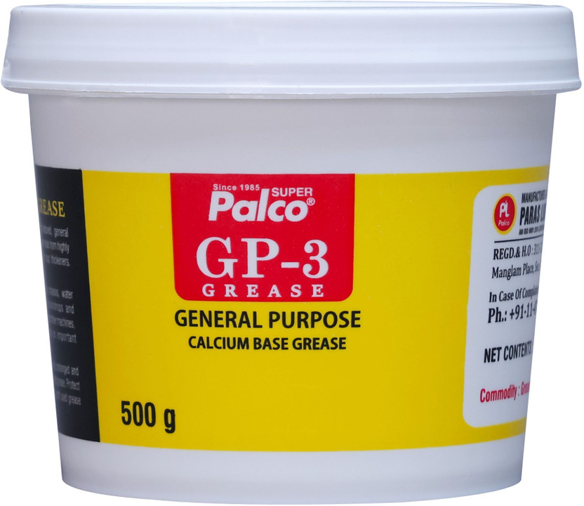 PL SUPER PALCO GP-3 Grease 500g General Multipurpose Water Resistant & Chassis Bearing Calcium Base Grease for Car Machinery Industrial Agricultural Bike Chain Lube NLGI-3 Grease(500 g, Pack of 1)