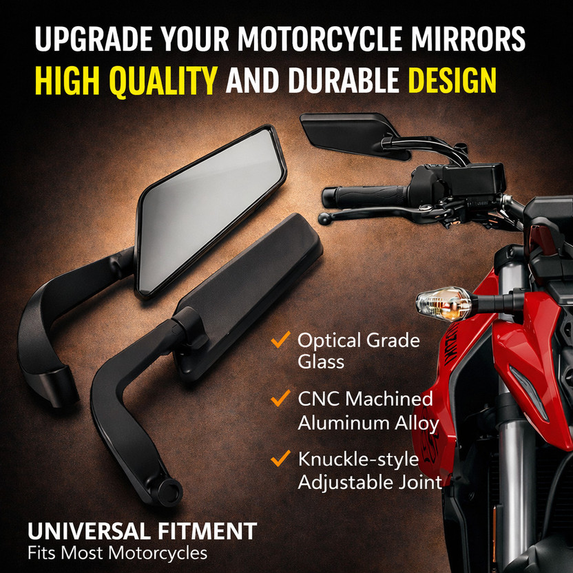 B.K B.K Accessories Manual Rear View Mirror, Dual Mirror For Hero, Honda, KTM, Royal Enfield, Yamaha, Hyundai Universal For Bike(Left, Right) - Flipkart Deal