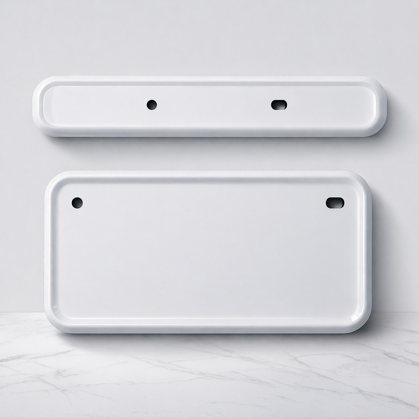 VPRS Premium Quality Hard Metal Number Plate For Universal Bike/Scooty (WHITE) Bike Number Plate(Iron 30 cm  x  12 cm)
