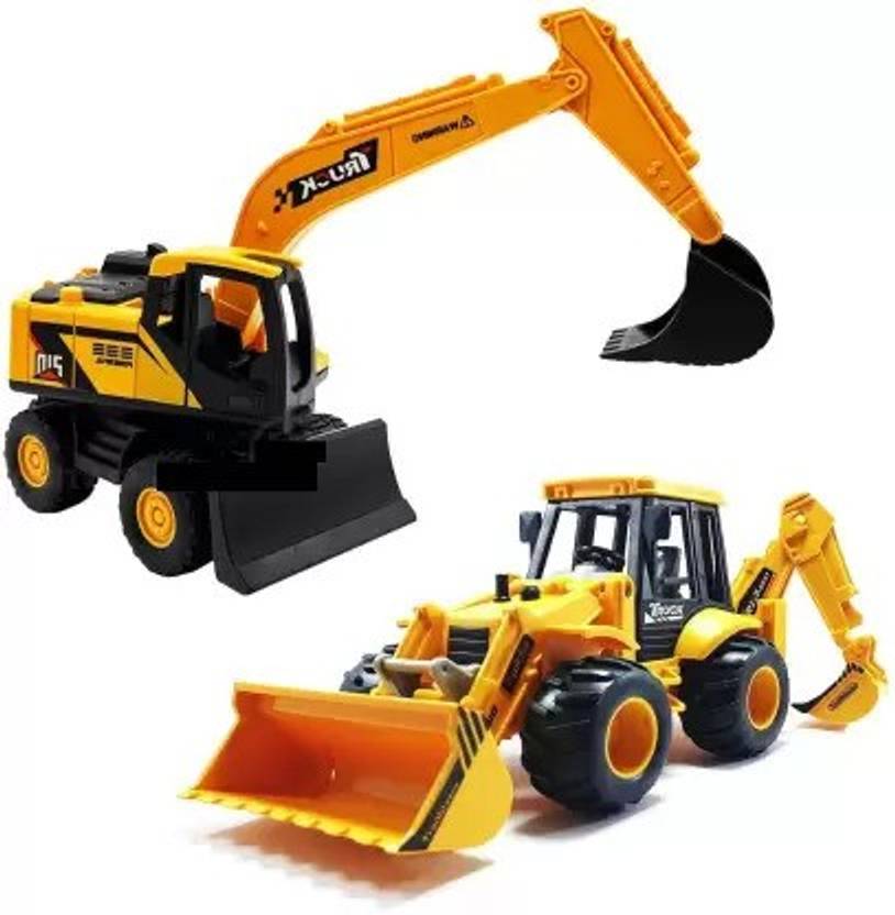 PP SONS Excavator and jcb Set of 2 Construction Vehicles truck jcb toys for kids Excavator and