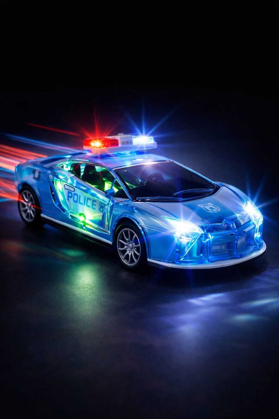 Thriveonix Police Powered Car Toy with Sound & Flashing Lights(Multicolor, Pack of: 1)