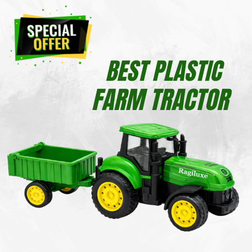 Ragiluxe Farm Tractor Truck Toy with Trolley, Kids Plastic Farming Toy(Green, Pack of: 1)