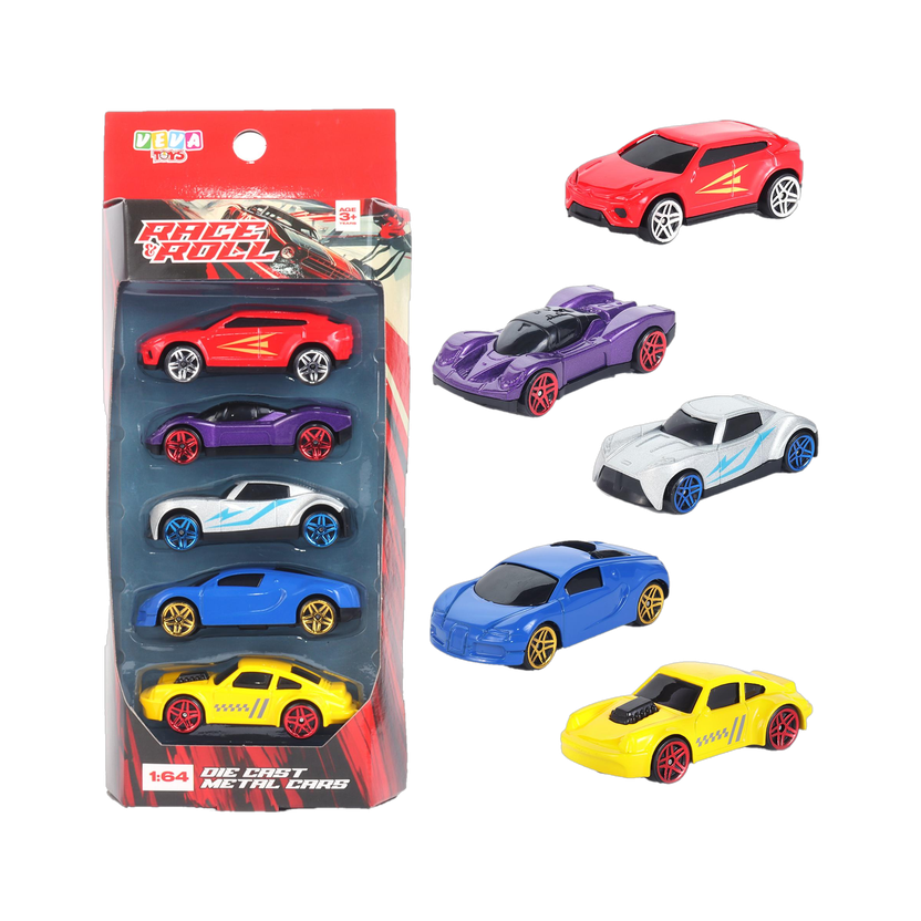 frendo Metal Die Cast 1:64 Pk Of 5 (Lu.Hw.Bu.Nz.Po959)(Multicolors, Red, Pack of: 5)