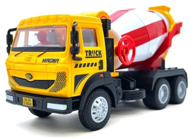 Kidz N Toys Concrete Mixer Pull Back Construction Toy Truck for Kids(Multicolor)
