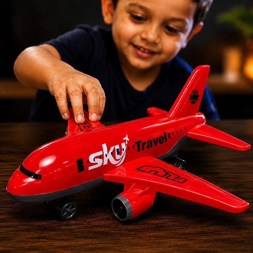 Toyify Toyify Sky Travel Big Size Friction Aeroplane Toys for Kids | Push & Go Airplane toy(Red, Pack of: 1) - Flipkart Deal
