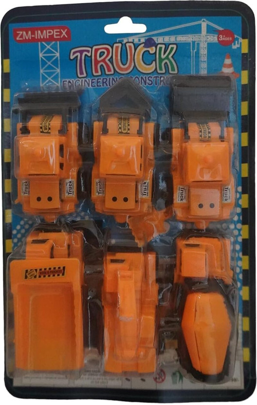 KOBBET Vehicle Construction 6 Pcs Toy Set for Kids Mini Engineering &Building Truck Set(Yellow)