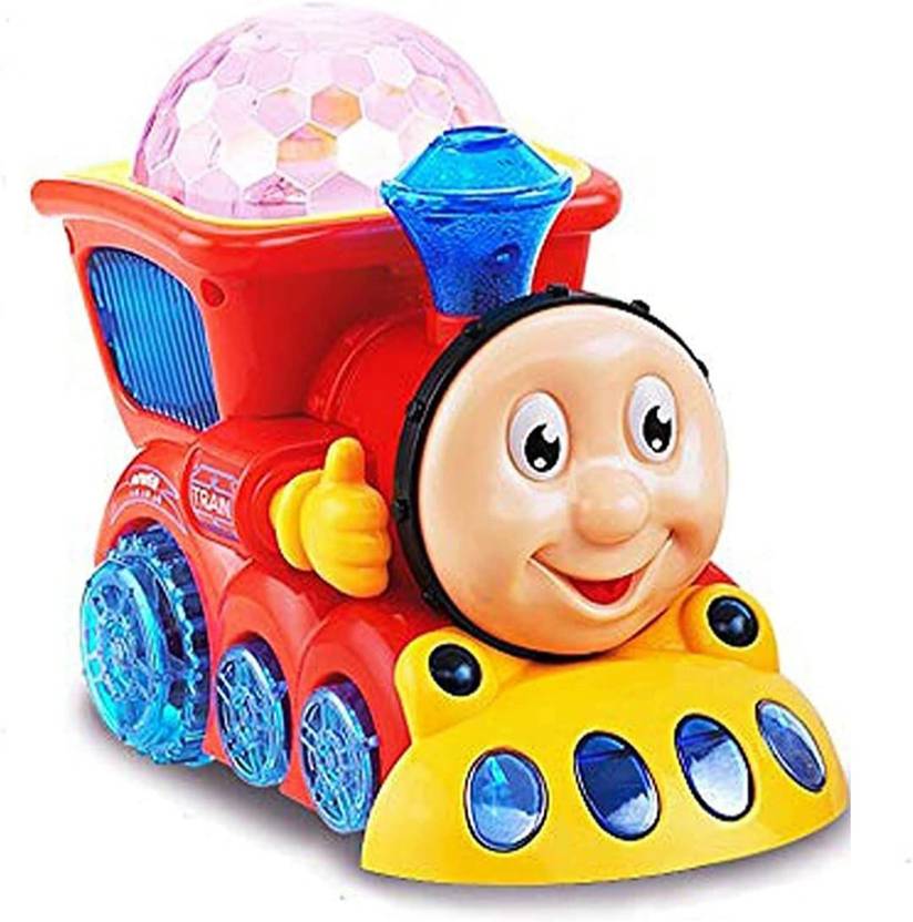 QBIC Bump and go Musical Engine Toy Train with Lights and Music / Cute