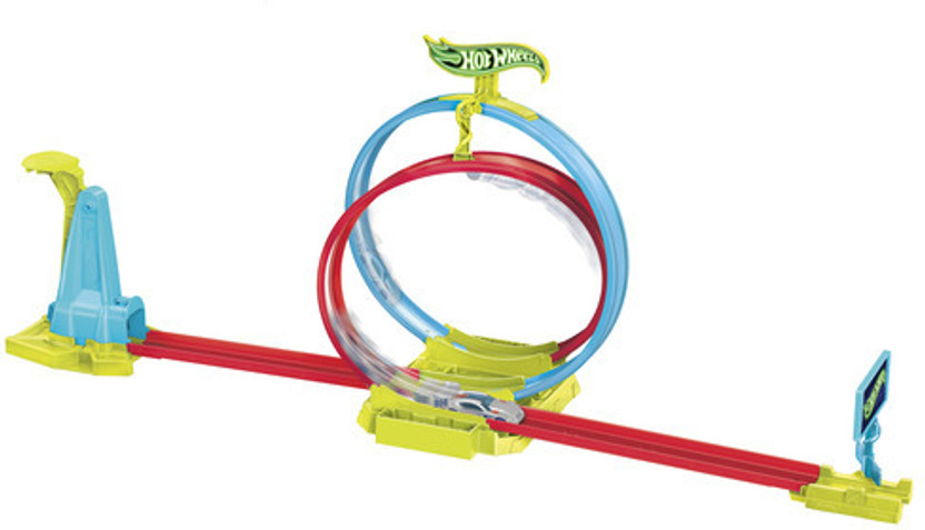 HOT WHEELS Neon Speeders Track Set, Laser Stunt Slamway with 1 toy Car(Multicolor)
