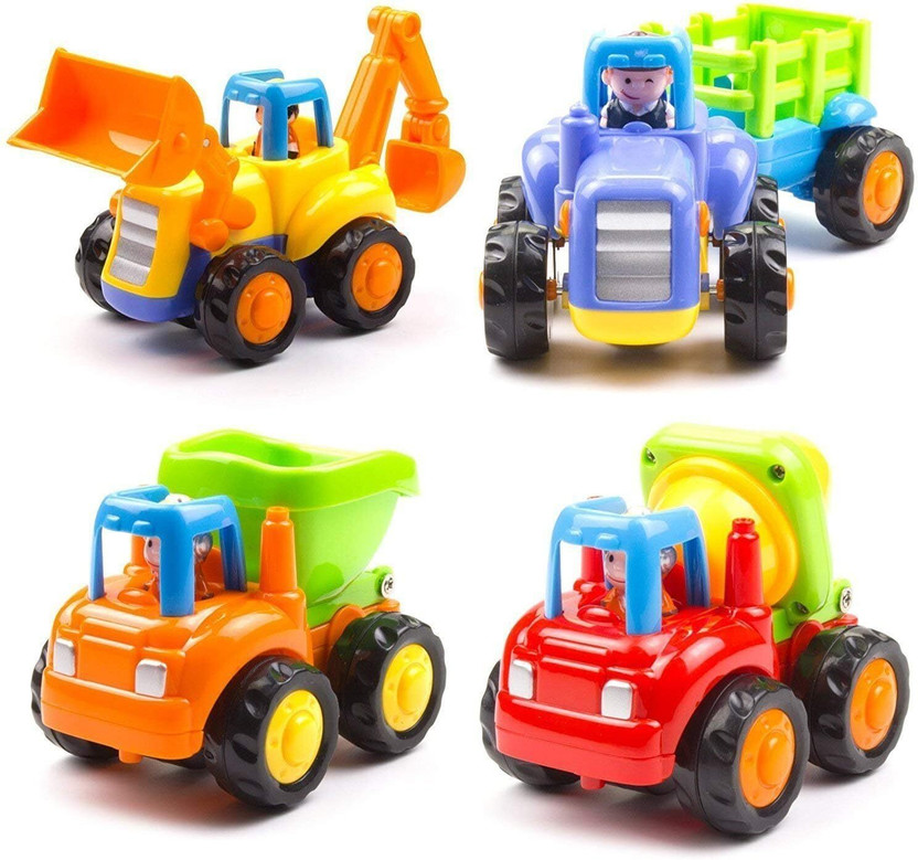 MAIRAAG Kids Unbreakable Construction & Farm Vehicle Toy Set | Multicolor (Pack of 4)(Multicolor, Pack of: 4)