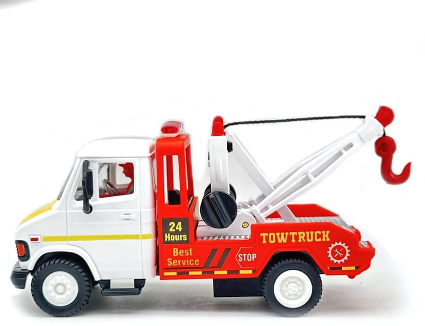 Play Haven Tow Truck pull back toy Crane,for kids White(Multicolor, Pack of: 1)