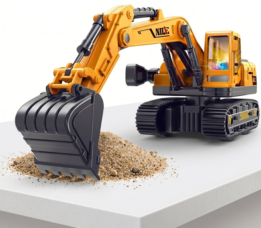 DEUSON ECOM Construction Jcb Toy Excavator Toy Kids Light Sound Friction Power(Yellow, Pack of: 1)