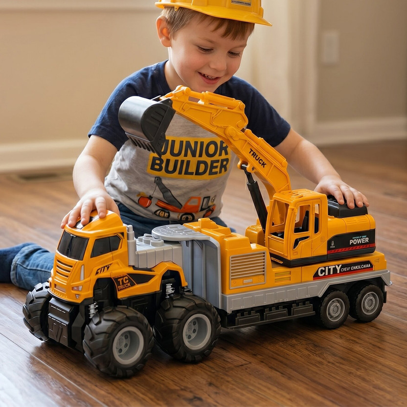 DEUSON DEUSON ECOM Excavator Truck Toy Bulldozer JCB Unbreakable Plastic Toy Construction Vehicle(Yellow, Pack of: 1) - Flipkart Deal