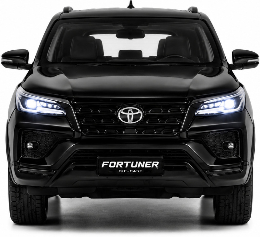 Kookivo Fortuner Legender Kids Metal Toy Car | 3 Doors Openable | Metal Body(Black, Pack of: 1)