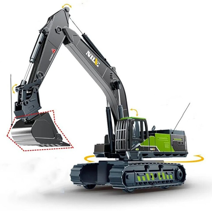 UKAXA Construction Long Crane Excavator Trucks Rotate by 360 Degree JCB Toy Loader JCB(Black, Pack of: 1)