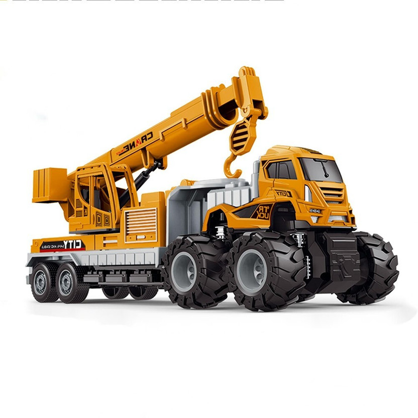 UKAXA Diecast Alloy Metal Long Crane Loader Big Truck with Friction Powered Toys Kids(Yellow, Pack of: 1)