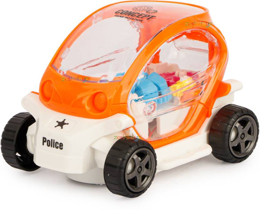 zest 4 toyz Gear Concept Police Car Lights Sound Toys for Kids (Pack of