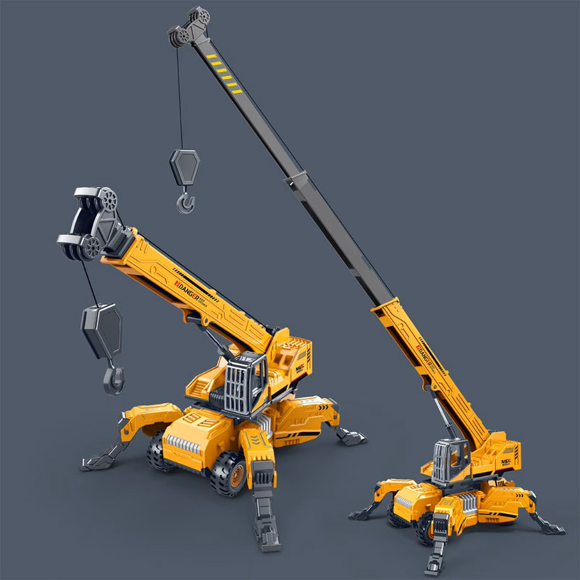 Devdhan Lifting Long Crane Toy with Cable 360 Degree Rotating Towing with Movable Wheel(Multicolor, Pack of: 1)