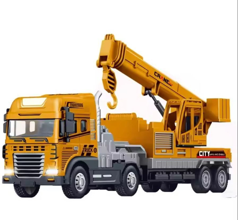 SHIPEASE Friction Power Construction Transport Truck for Kids Crane Toy with Light Music(Multicolor)