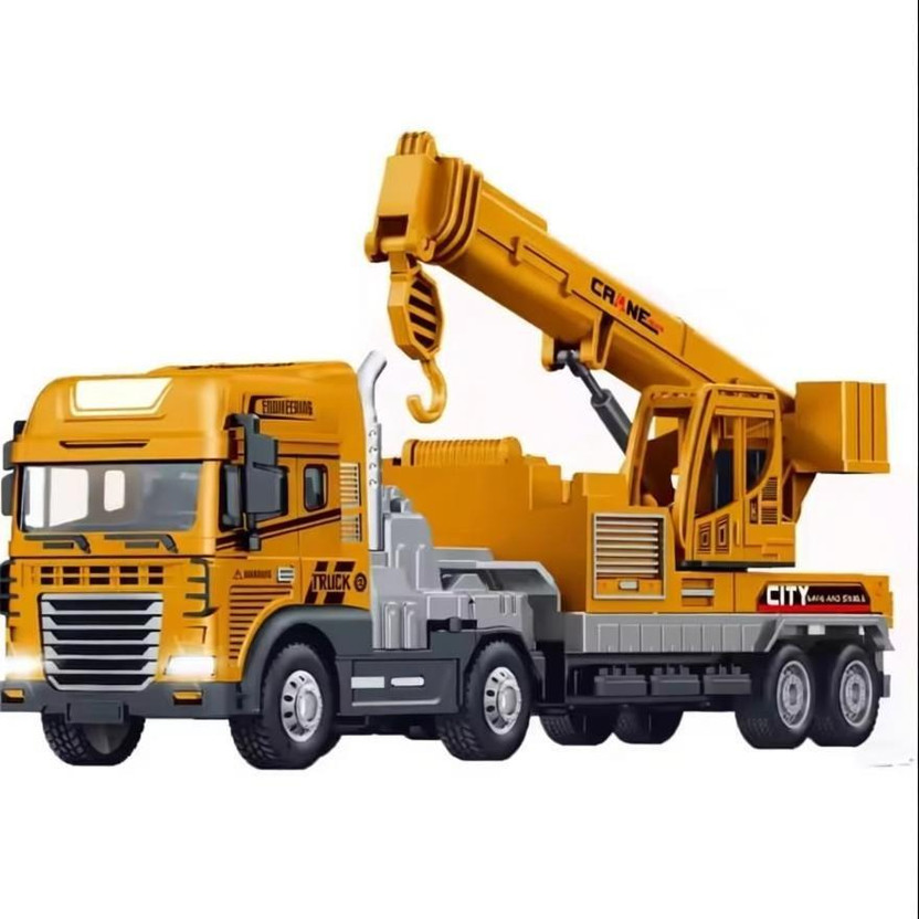 ISTOSY ISTOSY Die cast Metal Crane Transport Truck Kids Construction Toys with light music(Multicolor, Pack of: 1) - Flipkart Deal
