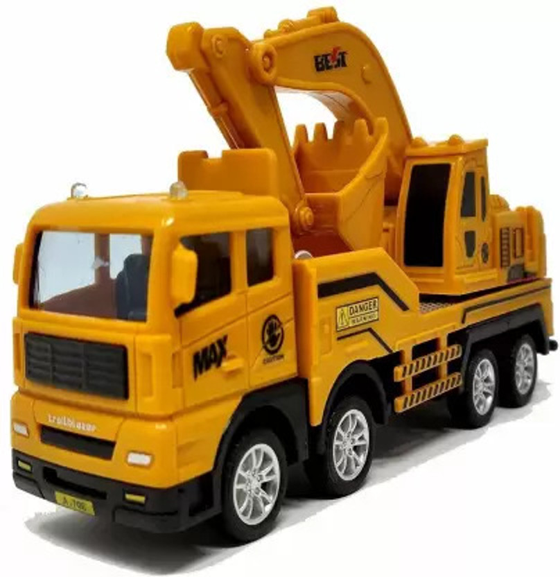 Just craft Engineering Construction Friction Powered Vehicles Excavator Truck Toy for Kids(Yellow, Pack of: 1)