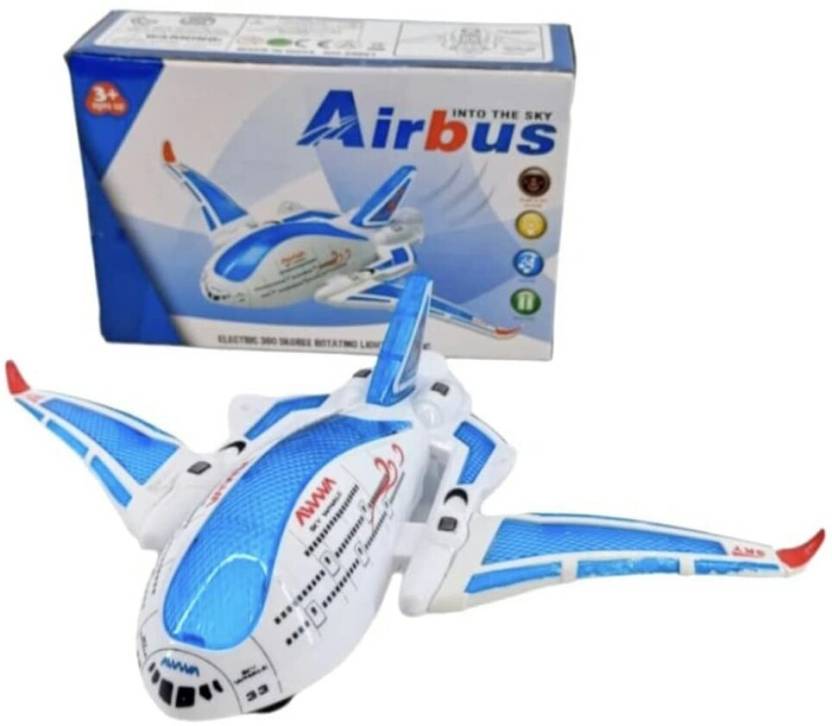 QBIC Bump and Go Action 360 Degree Electric Airbus Action Airplane Toy ...