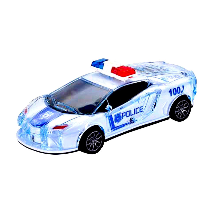 ANANYA CREATIONS Police Car with Lights Friction Music and Siren Sound Police 3D Car Police Car Super Speed Colorful Dazzling Light and Music (Blue Pack of 1)(White, Blue, Pack of: 1)