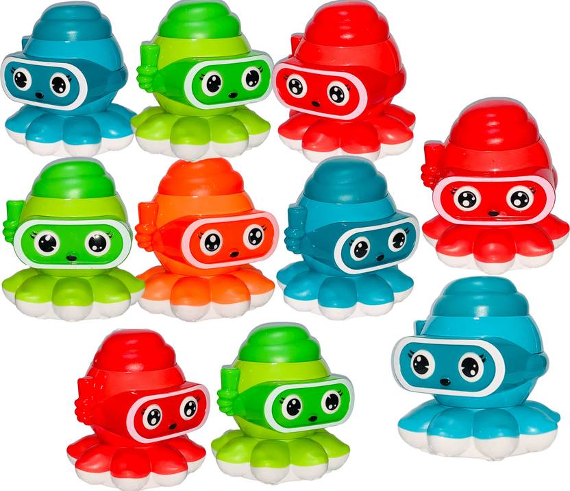 Wishmaster Pack Of 10 Octopus Pull back & Go Toy Animal Car For Kids 1