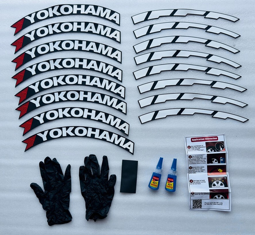 Auto MT YokoHama for 4 Tyre Sticker Permanent Rubber Tyre Tire Sticker With 2 Glues. Spring Leaf(Car)
