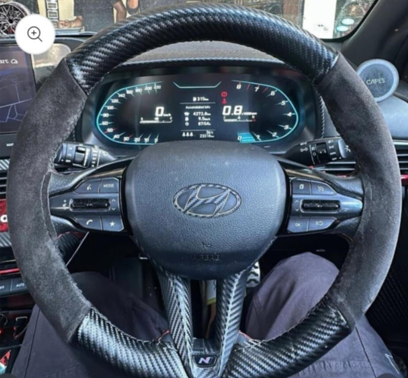 Auto MT Black Alcantara Steering Wheel Grip Cover for Car Steering Soft Durable. Spring Leaf(Car)