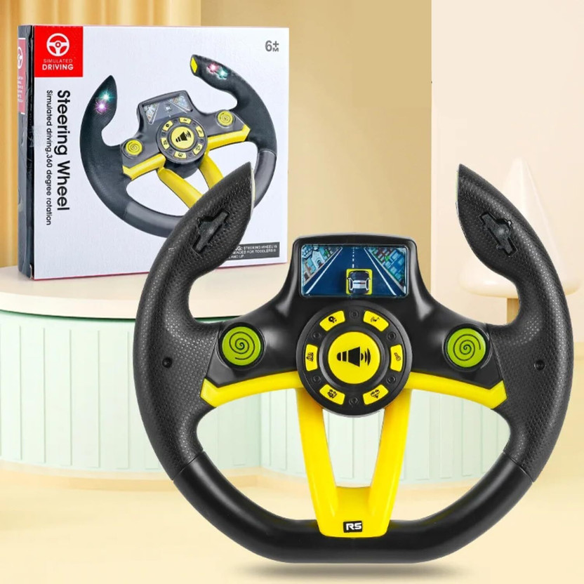 BVM Kids Driver Steering Wheel Toy Music & Light Functions Vehicle Steering Wheel For Heavy Vehicles