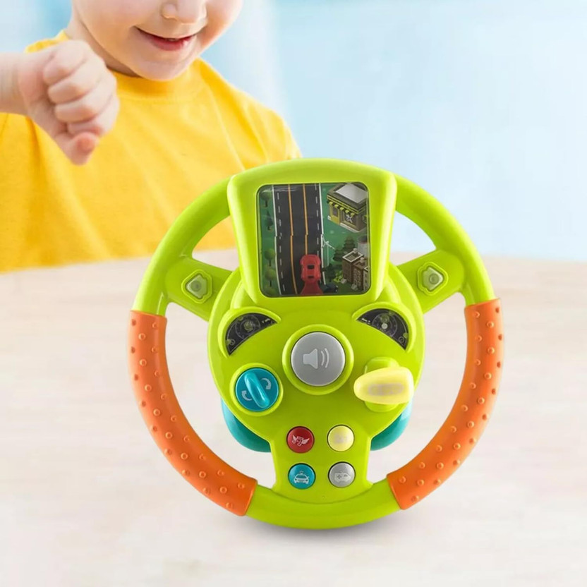 Qruiar Big Steering Wheel Toy for Kids | Large Musical Driving Simulation Toy(Multicolor)