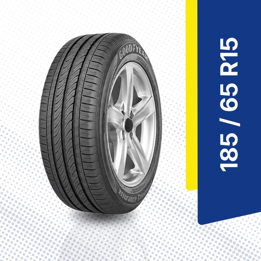 Goodyear Assurance Triplemax 4 Wheeler Tyre(185/65R15, Tube Less)