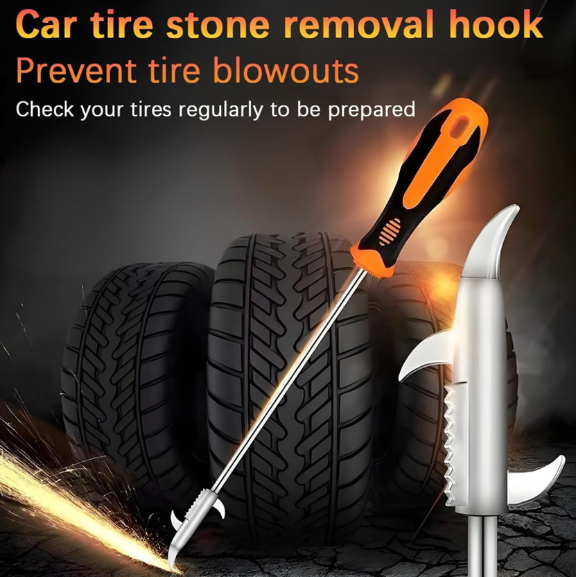NAKODATRENDS NAKODATRENDS Car Tyre Pebble Cleaner Hook, Heavy Duty Tyre Cleaner Tool Yellow Black Vehicle Tool Kit - Flipkart Deal